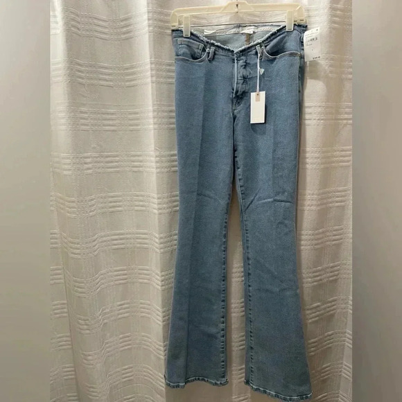 Good American Women's Good Legs Flare Jeans with No Waistband indigo 492 - Picture 2 of 14